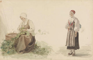 Adolph Tidemand - Kone som plukker ekeblader og Kari Andersdatter.webp