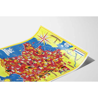 Affiche Carte de France Vintage