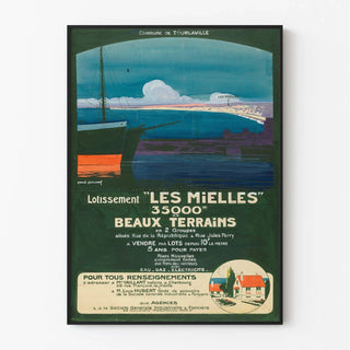 Affiche Cherbourg Tourlaville vintage – Lotissement "Les Mielles"