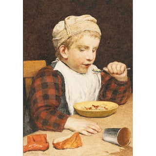 Albert Anker - Knabe Mit Mtze Beim Essen.webp