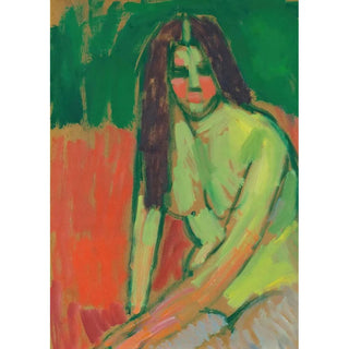 Alexej von Jawlensky - Sitzender Halbakt Geneigt Mit Langen Haaren.webp