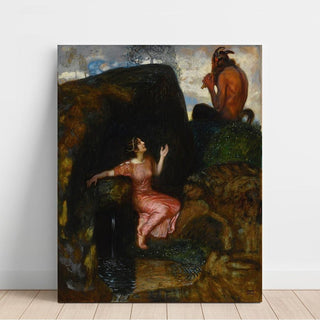 An der Quelle Lauschende Nymphe - Franz von Stuck | Reproduction Tableau Décoration murale affiche copie