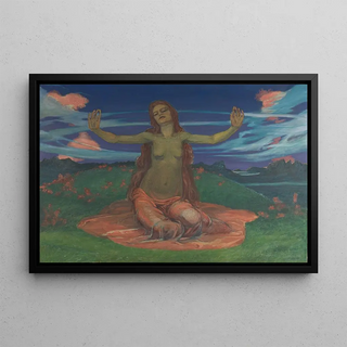 August Babberger - Frau auf Wiese Erwachen.webp