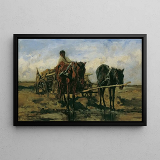 August von Pettenkofen - Ungarisches Bauernfuhrwerk am Wasser.webp