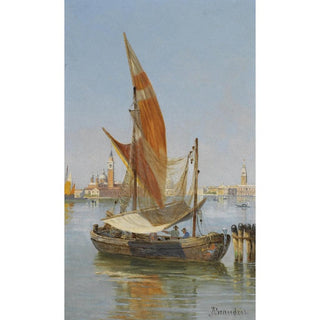 Bateaux de pêche dans la lagune, Venise - Antonietta Brandeis | Reproduction Tableau Décoration murale affiche copie