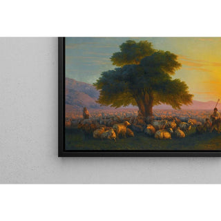 Bergers avec leur troupeau au coucher du soleil - Ivan Konstantinovich Aivazovsky | Reproduction Tableau Décoration murale affiche copie