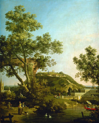 Canaletto - English Landscape Capriccio with a Palace.webp