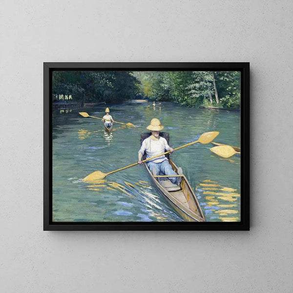 Reproduktion af maleriet Canoë sur la rivière Yerres - Gustave Caillebotte