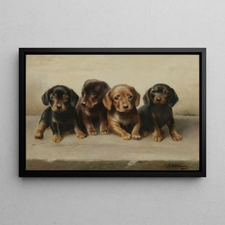 Carl Reichert - Four Dachshund puppies.webp
