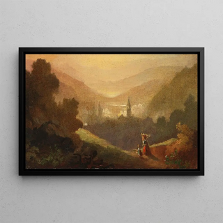 Carl Spitzweg - Berglandschaft mit Sennerin und Kind.webp