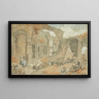 CharlesJoseph Natoire - Lintrieur Du Colise Avec Bergers Et Animaux.webp