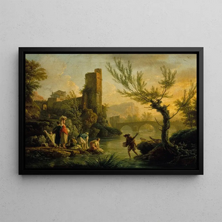 ClaudeJoseph Vernet - Paysage avec des lavandires.webp