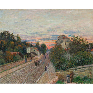 Coucher de Soleil, La Route de Versailles à Chaville - Alfred Sisley | Reproduction Tableau Décoration murale affiche copie