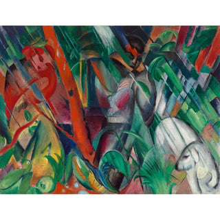 Dans la pluie - Franz Marc | Reproduction Tableau Décoration murale affiche copie