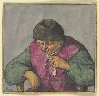 Demi-figure d'un paysan assis avec une pipe - Adriaen van Ostade