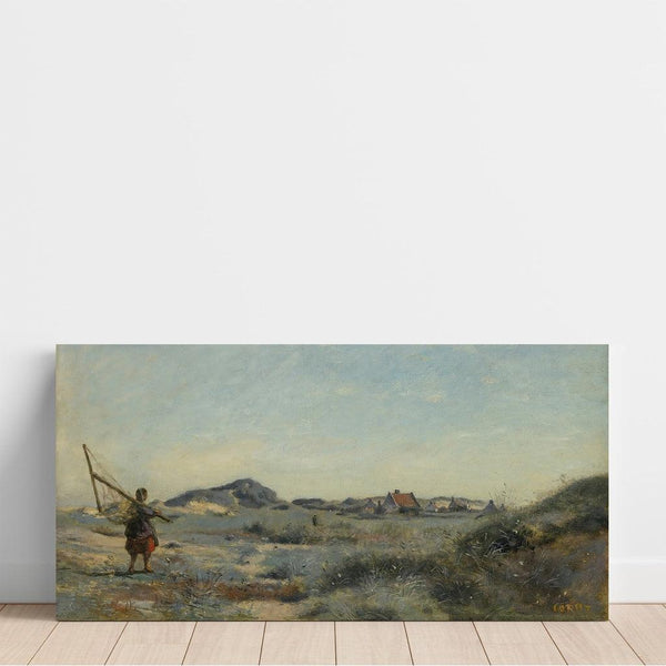 Reproduktion af maleriet Dunkerque-maleri. En reje af rejer af Jean-Baptiste-Camille Corot