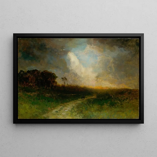 Edward Mitchell Bannister - Untitled landscape man on horse.webp