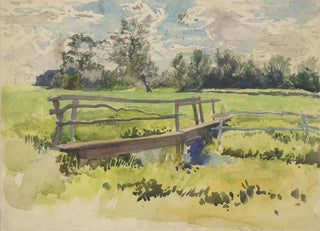 Edwin Austin Abbey - Landscape marsh and bridge.webp