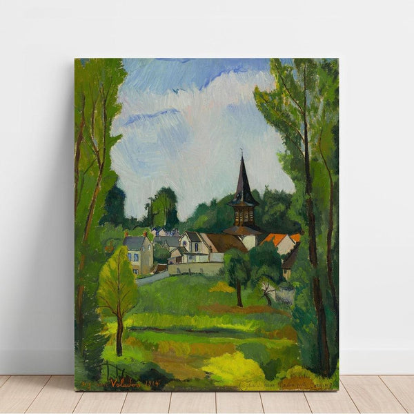 Reproduktion af maleriet af Vieux Moulin Kirke nær Compiègne (Oise) - Suzanne Valadon