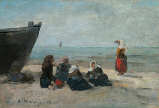 Eugne Boudin - Berck Pcheuses Guettant Le Retour Des Barques.webp