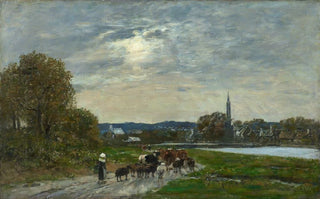 Eugne Boudin - HpitalCamfrout Village et estuaire.webp