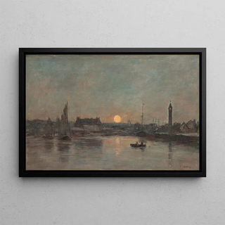 Eugne Boudin - Vue du port de Trouville au crpuscule.webp
