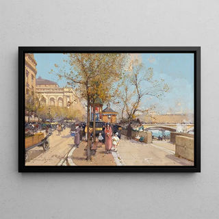 Eugne GalienLaloue - A stroll by the Seine.webp