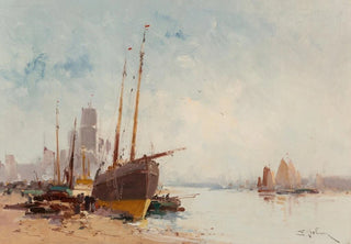 Eugne GalienLaloue - Bateaux au port.webp