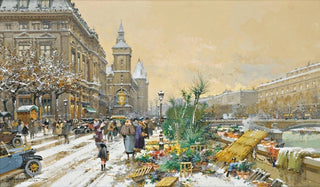 Eugne GalienLaloue - Le Quai Aux Fleurs Et La Conciergerie.webp