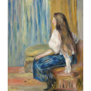 Femme aux Longs Cheveux - Pierre-Auguste Renoir | Reproduction Tableau Décoration murale affiche copie