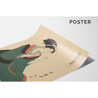 Femme avec du fil - Kitagawa Utamaro | Reproduction Tableau Décoration murale affiche copie