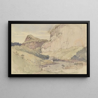 Ferdinand Keller - Flusslauf mit aufragender Felswand.webp