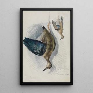 Ferdinand Keller - Zwei Studien eines Vogels.webp