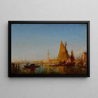 Flix Ziem - Fishing Boats in the Bacino Palazzo Ducale and the Campanile Beyond.webp