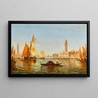 Flix Ziem - Venise gondole et voiliers devant le Palais des doges et San Giorgio Maggiore.webp