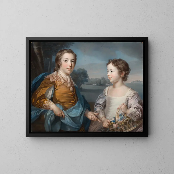 Portrait af Joseph (1741-1786) og hans bror John Gulston (1750-1764) - Francis Cotes — indrammet kunstværk på væggen