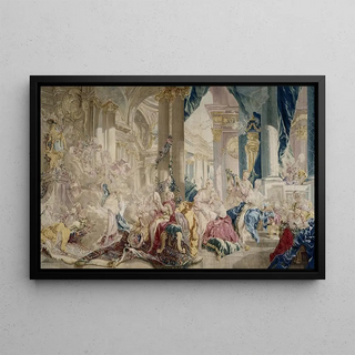 Franois Boucher - Psych conduite par Zphyr dans le palais de lAmour Psych montrant ses richesses ses soeurs.webp