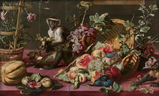 Frans Snyders - Singes prs dune corbeille de fruits.webp