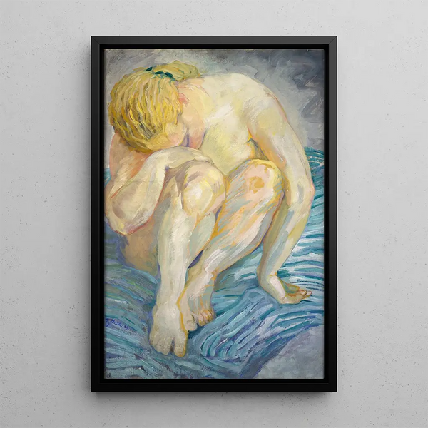 Studie af kvindelig nudes - Franz Marc — indrammet kunstværk på væggen
