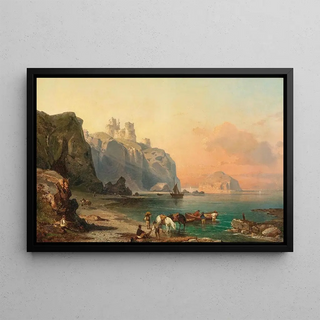 Franz Richard Unterberger - A Coastal Landscape near Marsala Sicily.webp