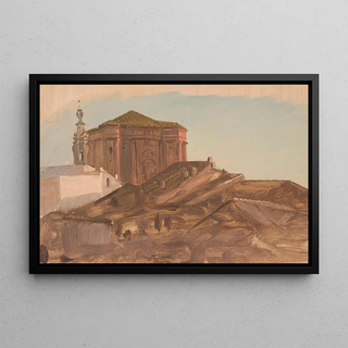 Frederic Edwin Church - Rooftops near SantAndrea delle Fratte from the Pincio Rome.webp