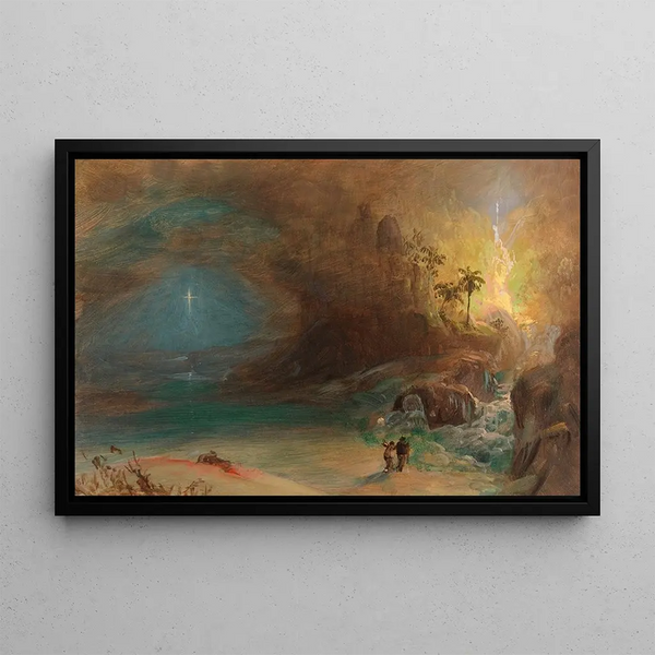 Studie til apoteosen for Thomas Cole - Frederic Edwin Church — indrammet kunstværk på væggen