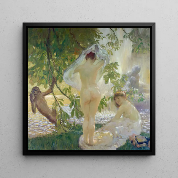 La chemise enlevée des baigneuses - Gaston La Touche — indrammet kunstværk på væggen