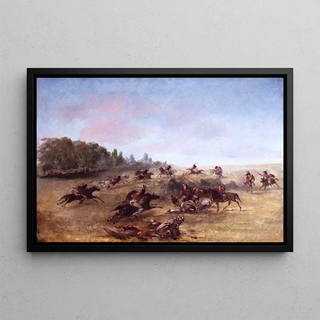George Catlin - Mounted War Party Scouring A Thicket.webp