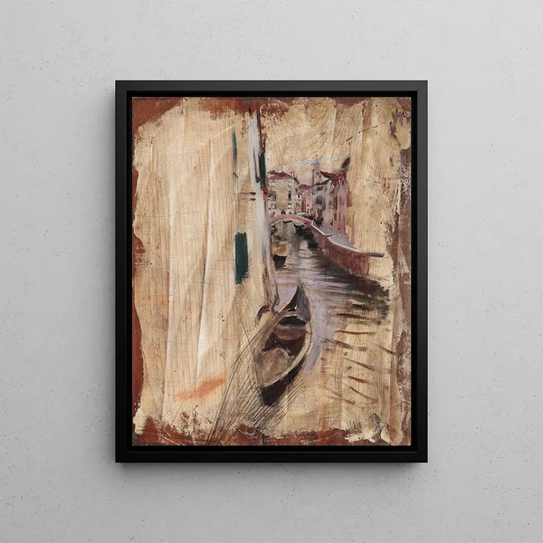 Vue sur un kanal vénitien - Giovanni Boldini — indrammet kunstværk på væggen