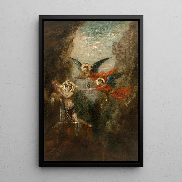 En helgen i ørkenen - Gustave Moreau — indrammet kunstværk på væggen