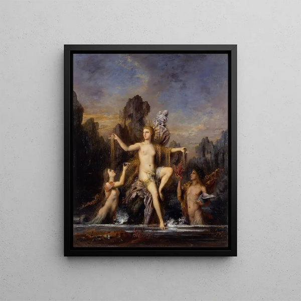 Vénus, der kommer ud af havet - Gustave Moreau — indrammet kunstværk på væggen