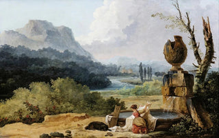 Hubert Robert - Washerwoman In A Landscape.webp