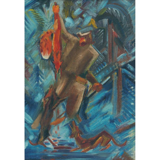 Hunter with a Fox in His Hand 1940 - Arnold Peter Weisz-Kubínčan | Reproduction Tableau Décoration murale affiche copie