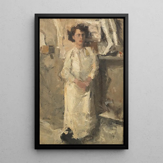 Isaac Israls - Portrait of the artist Theo Nieuwenhuis in his studio.webp